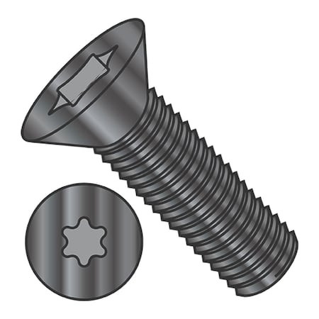 Usa Industrials 1/4"-20 x 1 in Torx Flat Machine Screw, Black Oxide Steel BULK-SCRW-3002